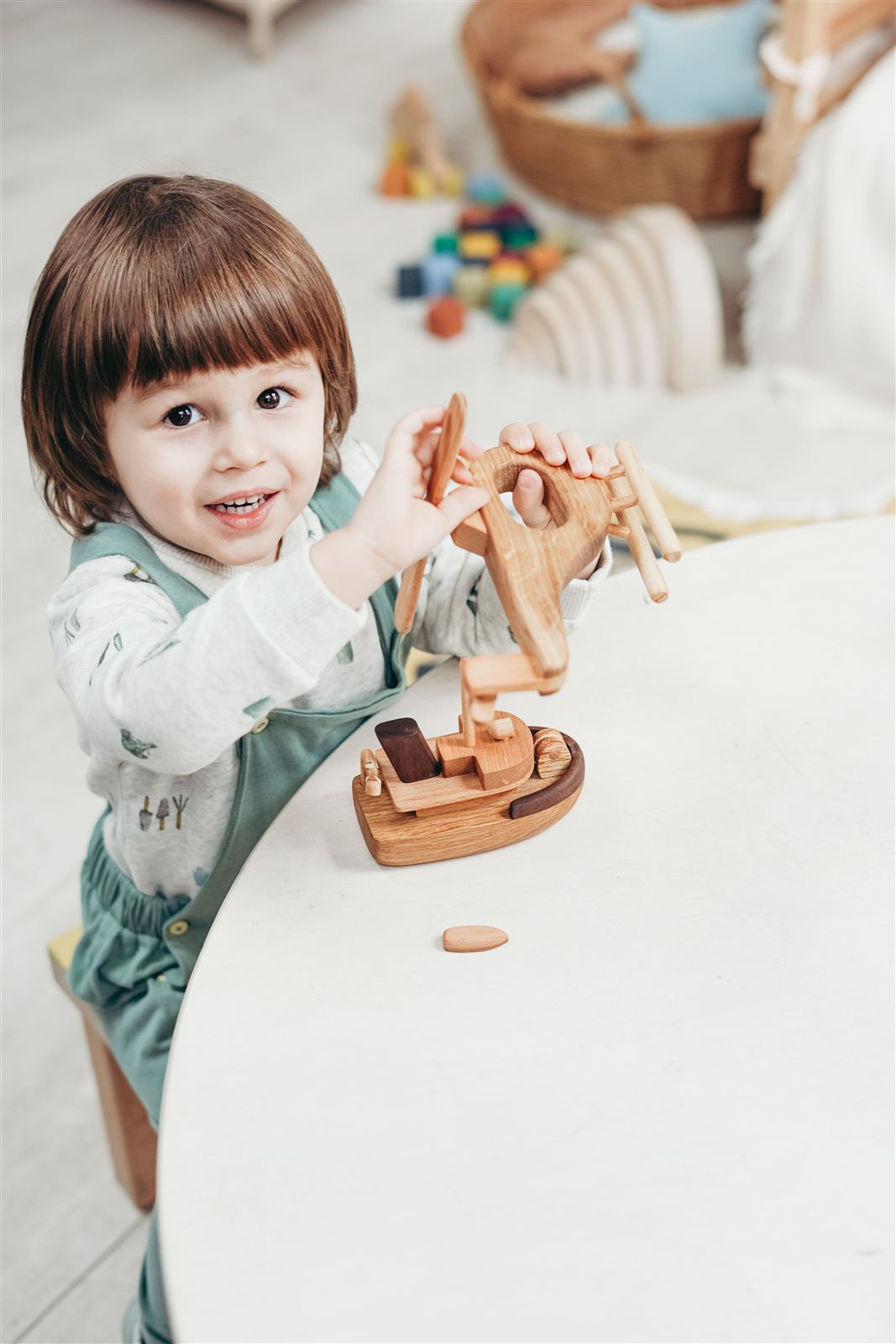 Toddler exploring and learning