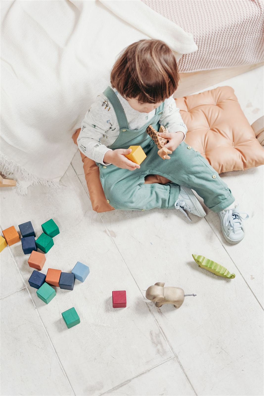 Children learning in a Montessori environment