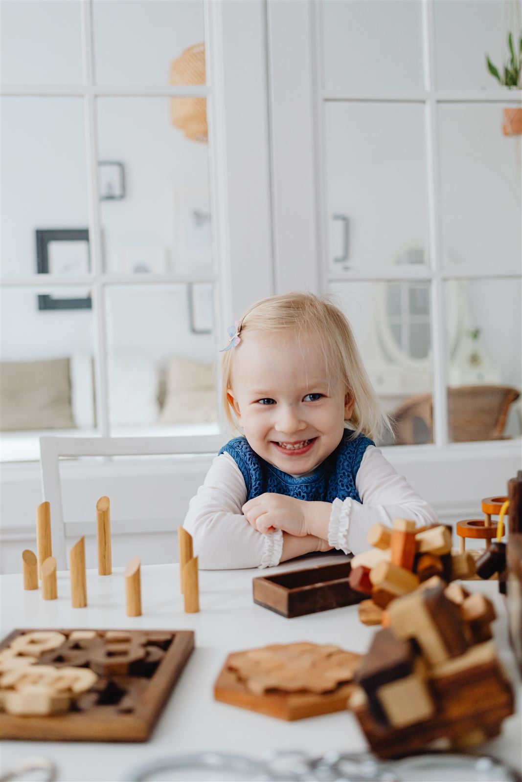 Happy children in a Montessori classroom