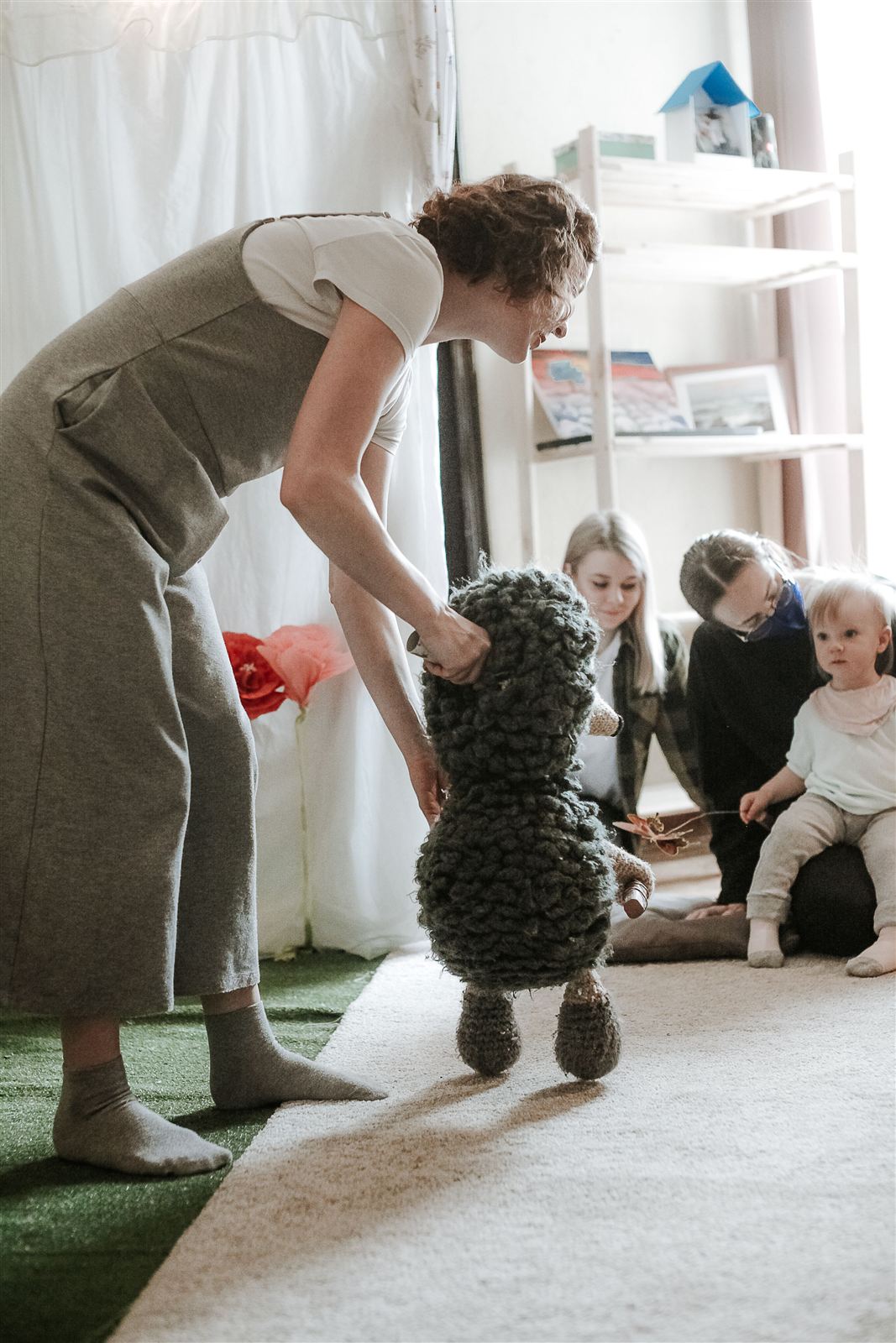 Nurturing educator with child