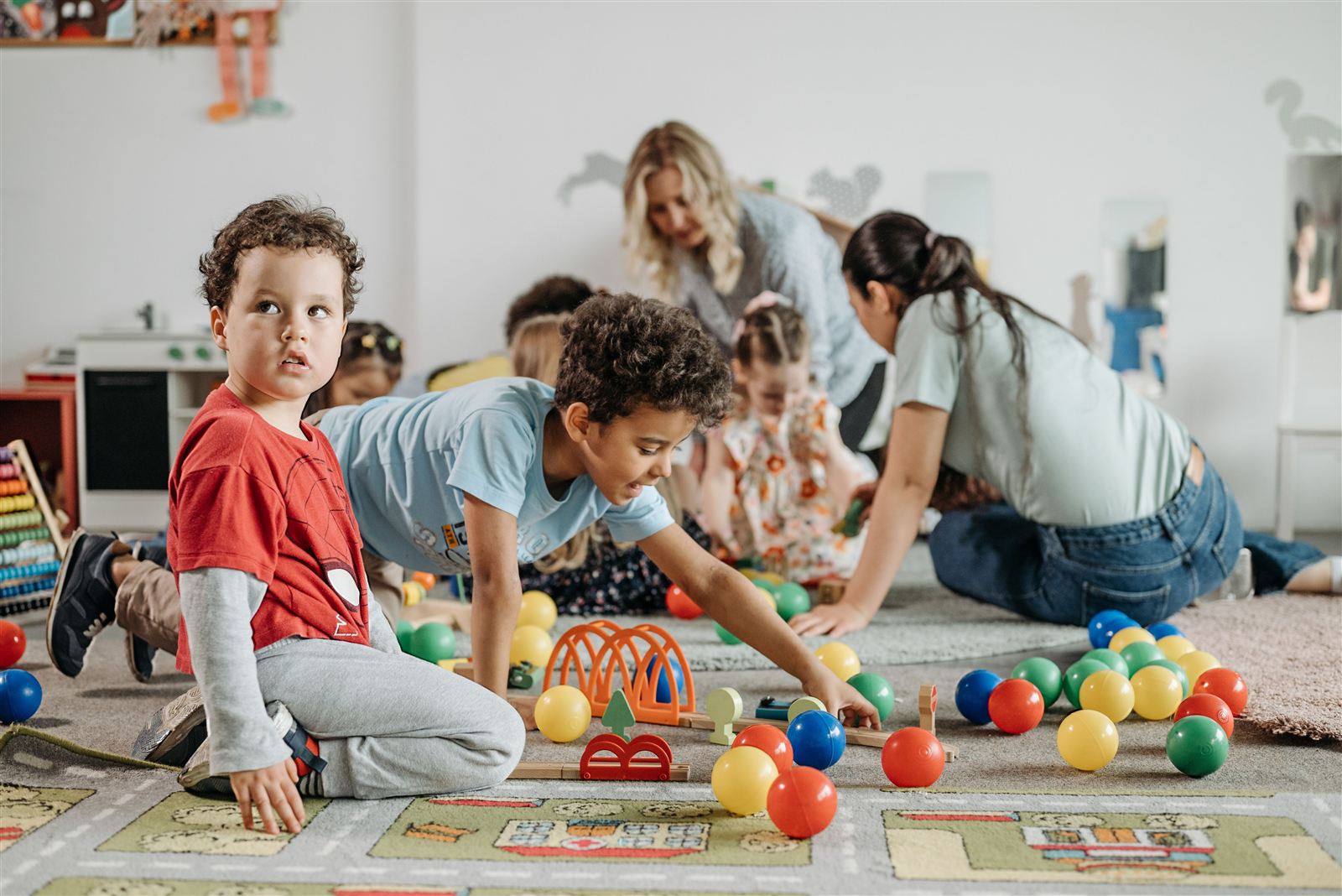 School-age children playing together