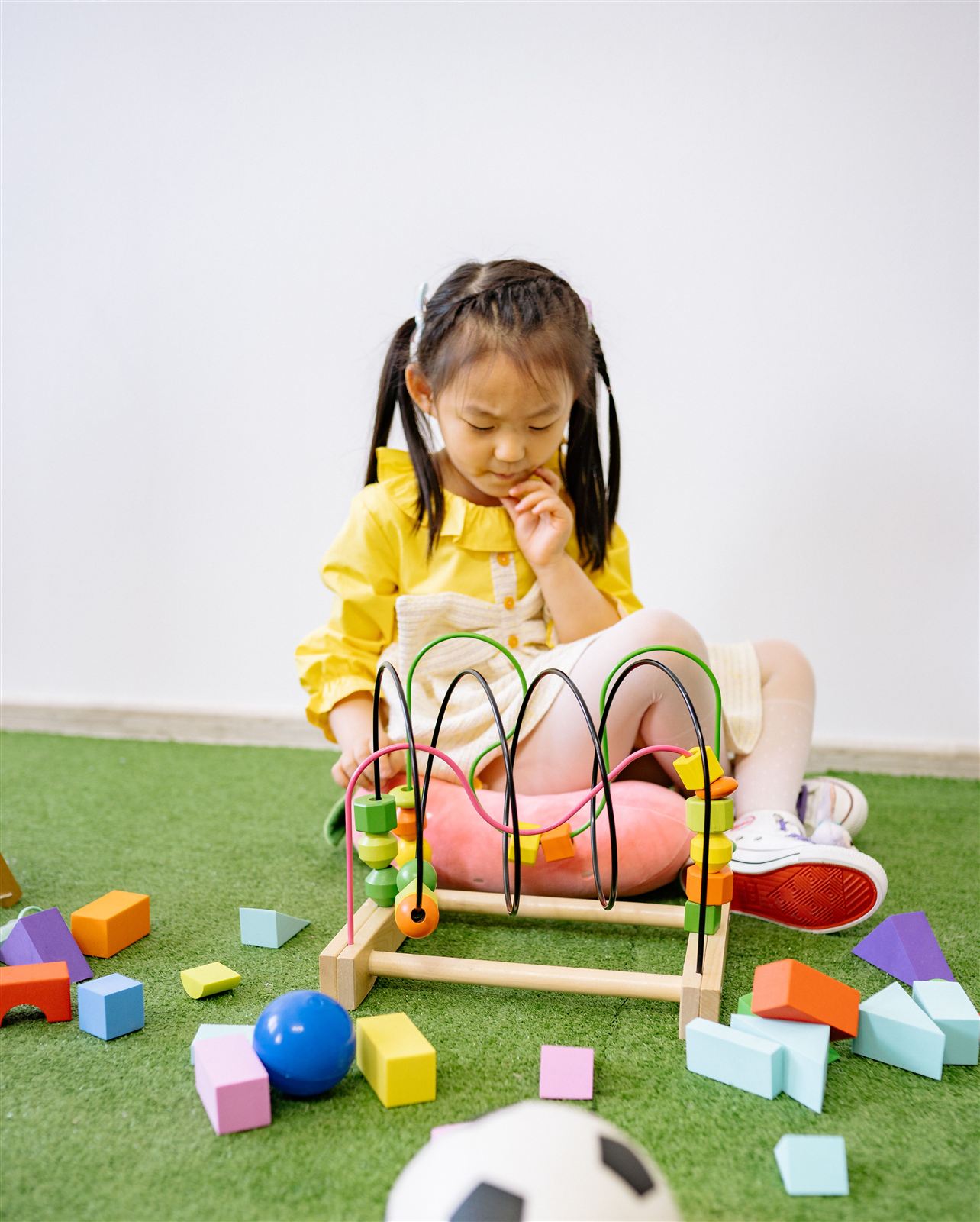 Preschool children engaged in Montessori activities